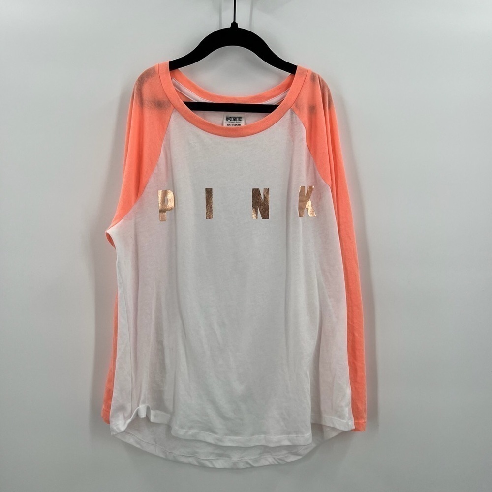 Pink Victoria’s Secret Long Sleeve Crew Neck Tee Shirt Ladies Small